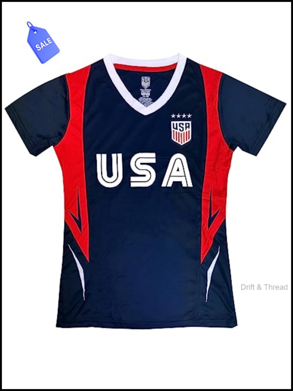 Official Licensed U.S. Soccer 4 Star USWNT Youth Gameday Tee Top